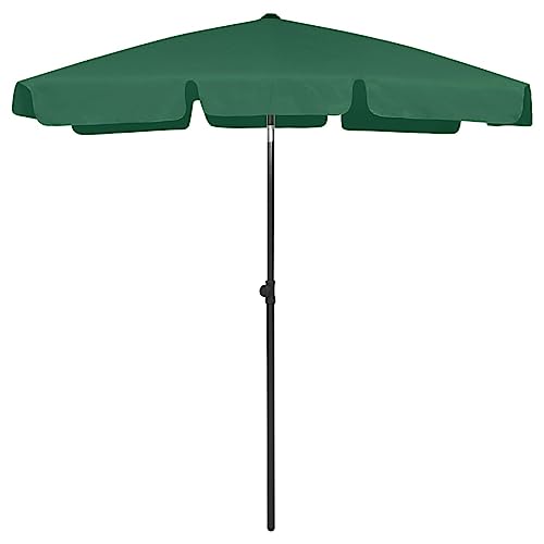 vidaXL Strandschirm Kippbar Sonnenschirm Balkonschirm Gartenschirm Ampelschirm Marktschirm Schirm Terrassenschirm Balkon Grün 180x120cm