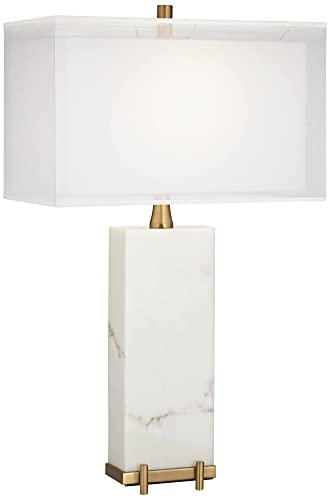 Lámpara de mesa moderna blanca 30.5 pulg. miniatura 2
