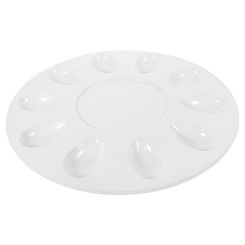 GRIRIW Deviled Egg Tray Egg Protective Holder Egg Plates for Deviled Eggs Simple Egg Rack Deviled Eggs Container Deviled Egg Platter Easter Egg Storage Base Egg Holder White Melamine