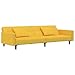 vidaXL 2-osobowa kanapa z 2 poduszkami, żółta, obita aksamitem