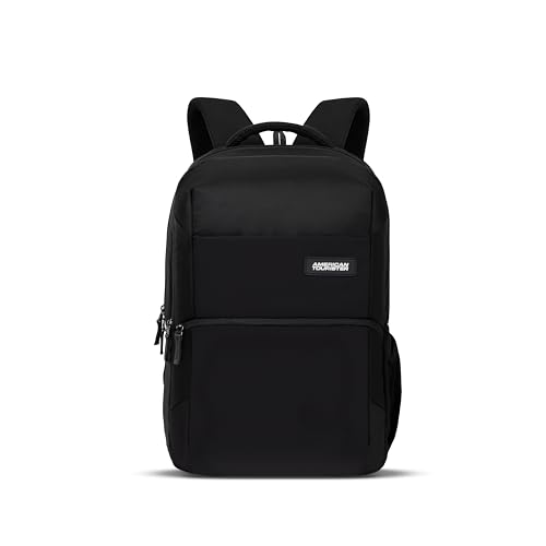 Image of American Tourister Vion Laptop Backpack | 33L Volume | 17 Inch Laptop Compartment | Multiple Compartments | Spacious Design | Black | 1 Year Global Warranty