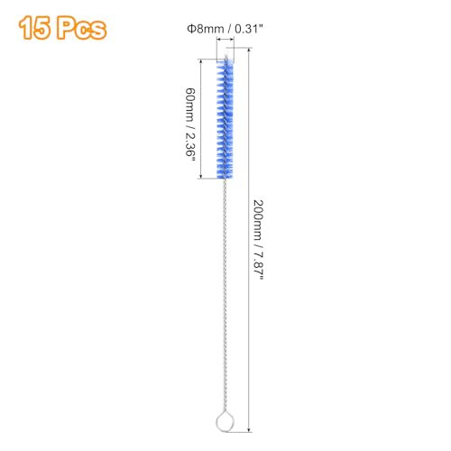 Cepillos para limpiar pitillos 15 piezas 20 cm azul miniatura 2