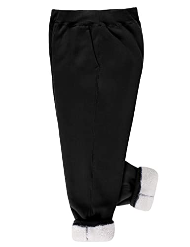 Yeokou Unisex Boys Girls Kid's Sherpa Lined Athletic Jogger Fleece Sweatpants