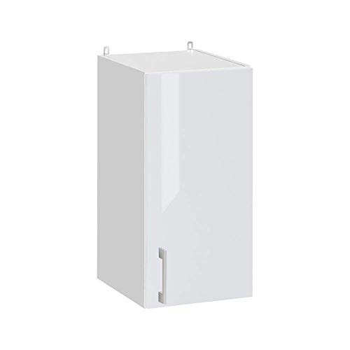 Cuisineandcie - Meuble Haut de Cuisine Eco Blanc Brillant 1 Porte L 30 cm Cover