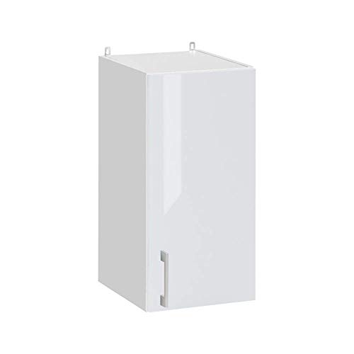 Cuisineandcie - Meuble haut de cuisine - 1 porte, L 30 cm - blanc brillant