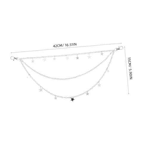 Homoyoyo Jeans Pants Chain: Goth Multi Layer Decor Waist Belt - Unisex Star Pendant Chain Belt - Punk Hip Hop Pants Accessories - Waist Pocket Charm2