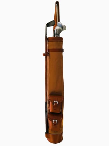 Geoffrey Vintage Tan Leather Golf Bag