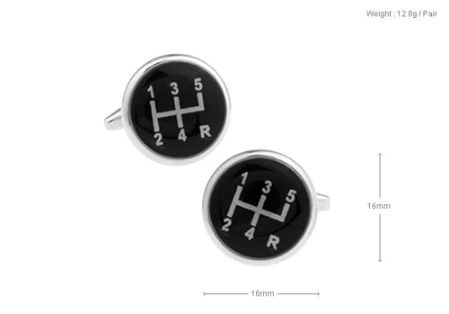 Gemelos de plata y latón negro con diseño exclusivo para esmoquin 5