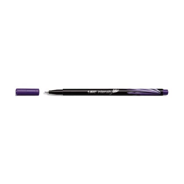Bic - Bolígrafo Rotulador Fineliner Intensity Pte, Punta De Metal Fina 0,4 Mm, Color Morado