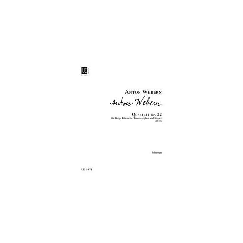 WEBERN A. - CUARTETO OP.22 - VIOLIN CLARINETE SAXO TENOR Y PIANO