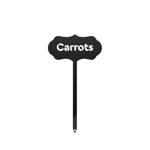 RealSteel Metal Seed & Plant Markers – Elegant Indoor & Outdoor Garden Stakes – Durable Herb, Vegetable & Fruit Plant Labels for Pots, Raised Beds & Greenhouse – Farmhouse Garden Gift - Carrots