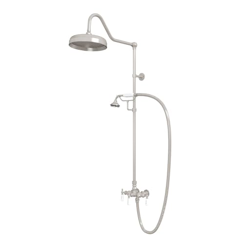 Image of Abbey 10 x 34 1 /2 Shower Faucet Set with Handshower, Brushed Nickel