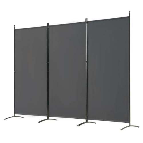 Spurgehom Divisor de habitación de 3 paneles, pantallas plegables de privacidad, panel de tela independiente, divisor de pared portátil para hogar, oficina, restaurante, 102 pulgadas de ancho x 71
