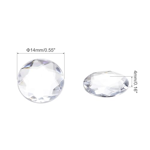 Image of MECCANIXITY Flat Back Round Acrylic Rhinestones,14mm White Flatback Crystal Rhinestones for Crafts Clothes Shoes DIY Decoration Gifts 50Pcs