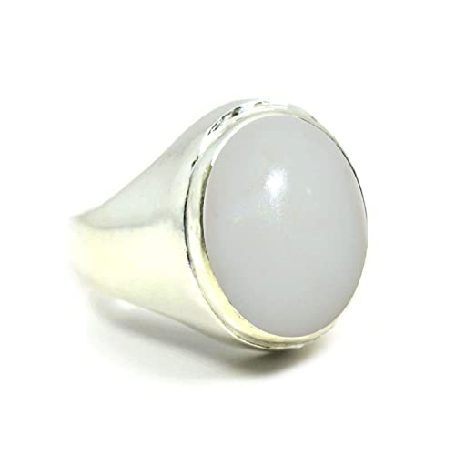 Bagues d'astronomie en argent sterling et pierre ovale de 9 carats pour le quotidien