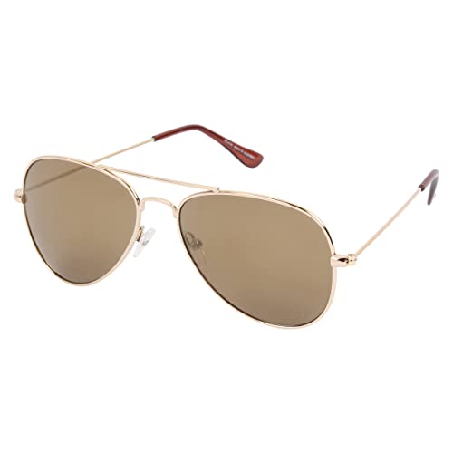 Image of Unisex UV Protected Aviator Shaped Full Rim Sunglasses With Assorted Colored Sunglasses Case, Frame - Plastic, Polycarbonate Lens