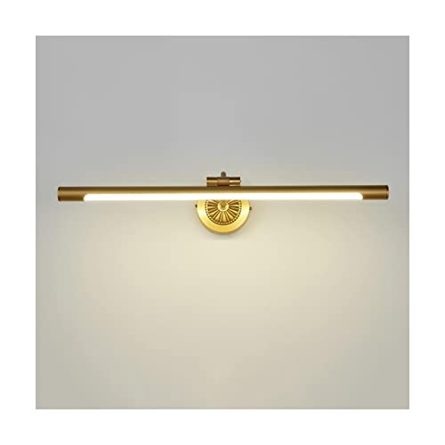 Lampe de miroir de bain LED 56cm en cuivre et acrylique doré pour éclairage de maquillage