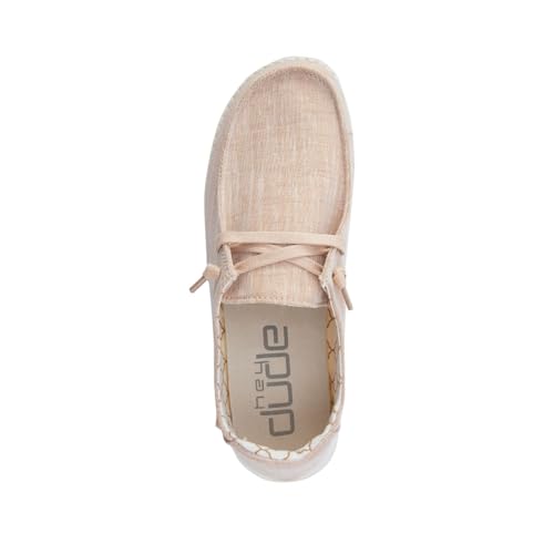 Image of HEYDUDE Women's Wendy Sparkling Rose Gold Size 9 | Women's Shoes | Women's Lace Up Loafers | Comfortable & Light-Weight