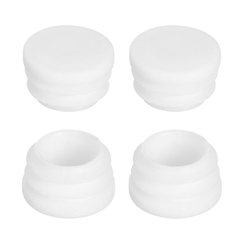 Image of uxcell 7 /8 inch(22mm) Round Plastic Plug, 4 Pcs White Pipe Tubing End Cap Plastic Plug Cap Insert Glide Insert for Metal Tubing Fence Table Chairs Furniture