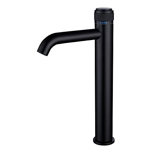 Robinet d'évier à clé mitigeur de salle de bains or brossé en laiton chaud et froid