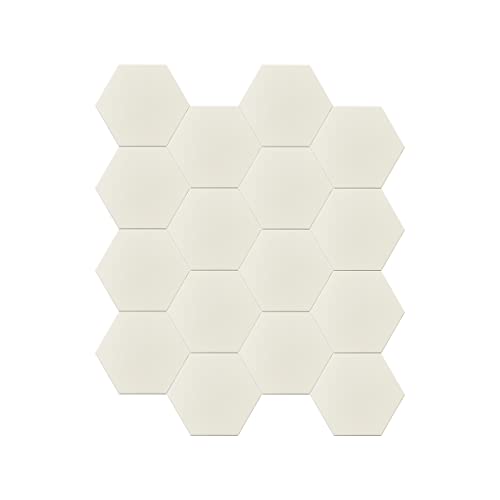 Avant Decor | 30 Tiles | Stone Composite Hexagon Solid Color | Peel And Stick Kitchen Backsplash Tiles | Stick On Wall Tiles | Easy Diy Installation | 6” X 6.9” #TOP3