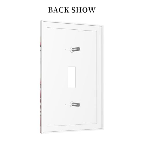 Boho Floral Pink Poppy Wildflower Butterfly Decorative Light Switch Cover 1 Gang Single Toggle Device Electrical Faceplate Switchplates Decorator Outlet Wall Plate for Bedroom Living Room Decor by Nijuodnijir - Used condition - Image 4