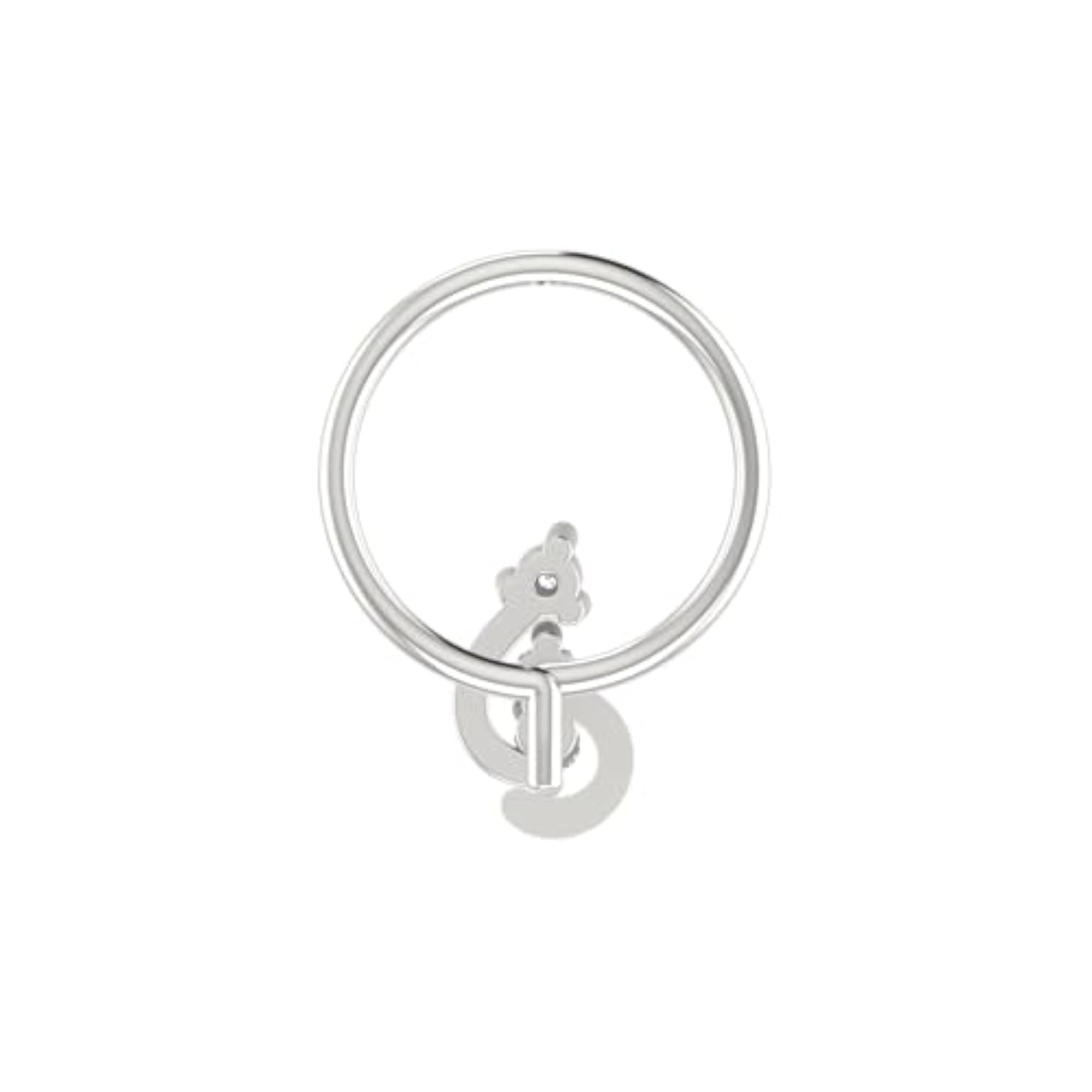 Women's 14Kt White Gold Stud Nosering