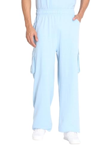 Image of CHKOKKO Men's Baggy Track Pants for Gym Workout Running Casual Wear Sports Lower with Pockets Adjustable Drawstring Waist Lightweight Quick Dry Activewear Fitness