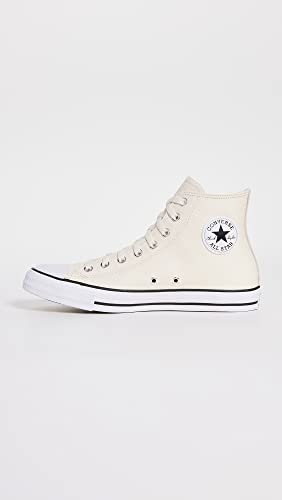 Image of Converse Chuck Taylor Men's All Star Leather Sneaker, Egret White Black, 39.5 EU
