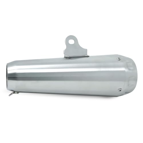 Image of Stainless Steel Motorcycle Exhaust Silencer Muffler | Slip-On Bike Exhaust with Deep Sporty Sound | Rust Resistant | High Flow Performance Exhausts Canister for Street Bikes, Sports (Pack of 1)