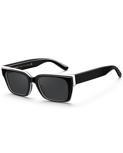 Image of AVAWAY Chunky Rectangle Sunglasses for Men Women, Polarized Trendy Large Acetate Frame UV400 Protection Driving Sun Glasses