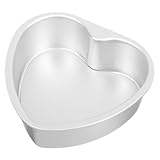 FELTECHELECTR Herzförmiges Bottom Kuchenbackwerkzeug Pfannkuchenkuchen Kuchenformen Käsekuchen Backformen Ofenbacken Herzkuchen Kleine Runde Kuchenform Aluminiumlegierung Silber