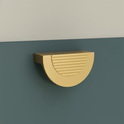 Image of VEZEL Aluminium Knobs for Drawers /Drawer Knobs for Cabinet Handle /Wardrobe Handle - Modern Cabinet Pull for Wardrobe, Drawer & Cupboard Furniture (PVD Gold) - 32mm - Pack of 1