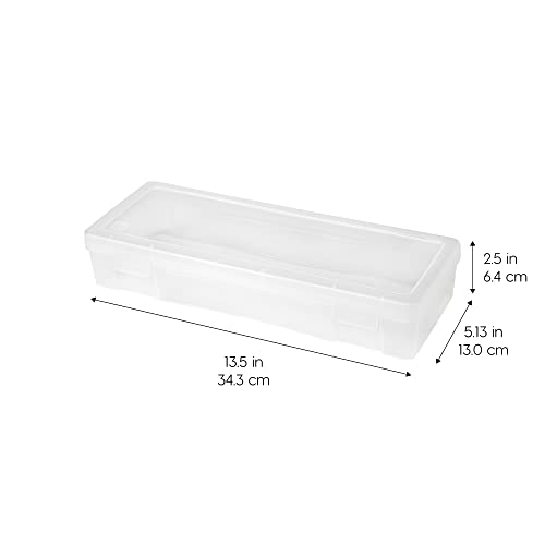 IRIS USA Pencil Case Boxes, 10-Pack, |Made in USA|, Plastic Bead Organizing Containers with Snap Lid for Arts, Crafts, Ephemera, Stickers, & Dance Cheer, Clear - Large