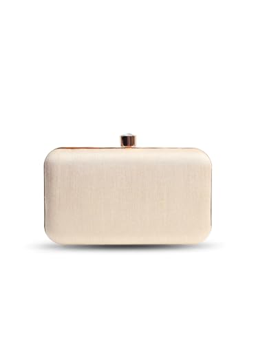 Image of THE TAN CLAN Aabish Beige Hand Embroidered Clutches for women Purses Luxury Evening Handbags for ladies