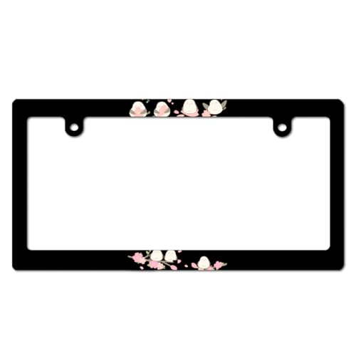 Amazon.co.jp: シマエナガ 鳥柄 桜 ナンバープレート フレーム