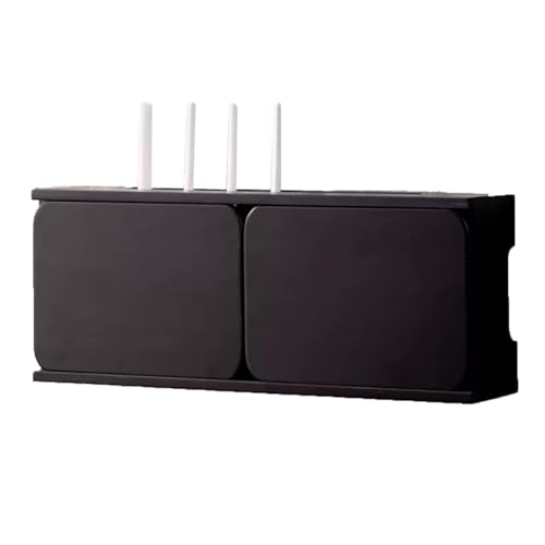 Boîte de rangement routeur WiFi en bois noir 20,3 cm