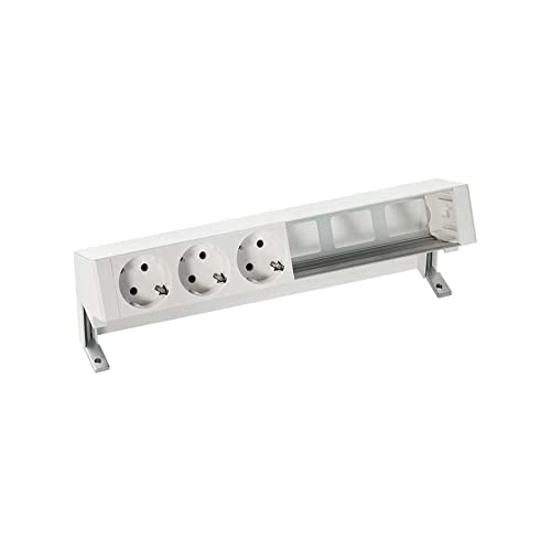 Prise de bureau encastrable Simon 400 bloc multiprise blanc 3 schuko 3 modules