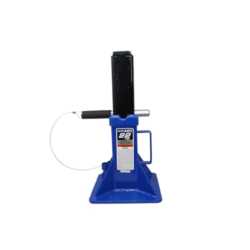 K Tool International HD61222 22 Ton Automotive Jack Stands for Garages, Repair Shops, and DIY, Pin Style, V Shaped Saddle, Heavy Duty Steel Frame, Adjustable Height 11.825\"- 19.725\", Black/Blue, Pair - Thumbnail 2