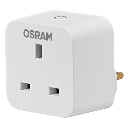 OSRAM SMART+ Indoor Plug UK, smart socket with Matter over WiFi, for integrating traditional devices into the smart home, compatible with Alexa, Google & Apple, measures consumption, white, 1-pack