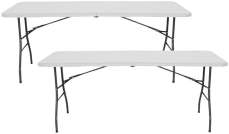 THINIA HOME Pack 2 Mesas Plegables Portátiles Rectangulares de 18...