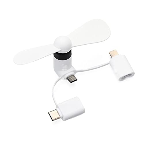 Imagen de SMTYXS 3 en 1 Mini ventilador USB portátil Enfriador de teléfono móvil Ventilador creativo Micro Viento Fuerte