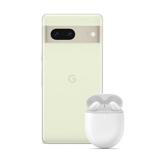 Google Pixel 7 – Unlocked Android 5G Smartphone with wide-angle lens and 24-hour battery – 256GB – Lemongrass + Pixel Buds A-Series – Wireless Earbuds, Clearly White