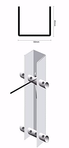 MARRA EDILE PALO TESTATA 50X45 MM PALI VIGNETO RECINZIONE ACCIAIO ZINCATO H 250 CM