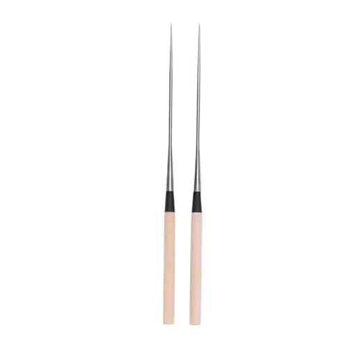 Palillos de sushi profesionales de acero inoxidable con mango de madera maciza 7