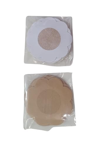 Protetor de Mamilo/Aréola Adesivo, Descartável, tecido respirável. Bege. Tapa umbigo. 60 unidades. (