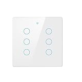 XJRJ Tuya WiFi Smart Touch Switch, Brazil 4 * 4, No Neutral Wire, 4/6 Gang, RF433 Remote On/Off, Smart Life 202A White 06
