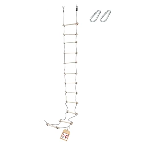 h2i Échelle d’escalade pour enfant, 440 cm, 12 échelons, avec mousqueton de suspension