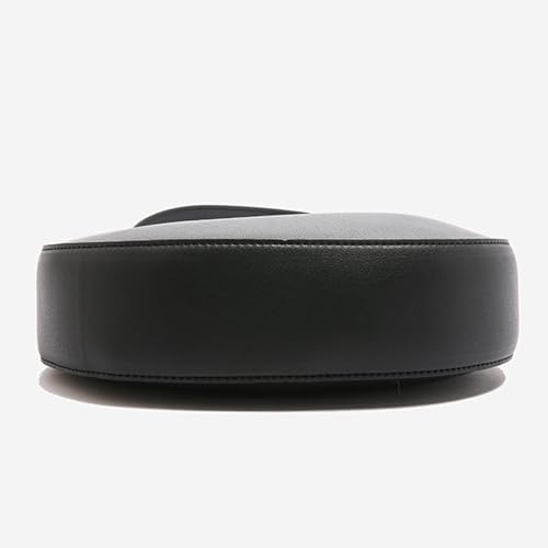 Sac demi-lune femme en cuir synthétique noir - Sac à main tendance