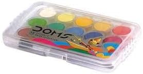 Doms GSM 15 Students plastic Water Colour Cake with a Brush Inside Dumanhill Registered Listing - Set of 2